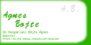 agnes bojte business card