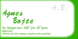 agnes bojte business card